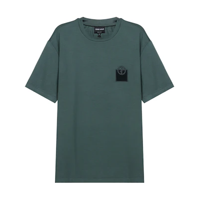 GIORGIO ARMANI Solid Color Crew Neck T-Shirt Men’s Dark Green 6KSM74-SJKLZ-U7TZ