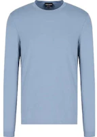 Giorgio Armani Solid Color Crewneck Long-Sleeve Sweatshirt Sky Blue 3GST51S-JP4Z1-U9UL Giorgio Armani Solid Color Crewneck Long-Sleeve Sweatshirt Sky Blue 3GST51S-JP4Z1-U9UL