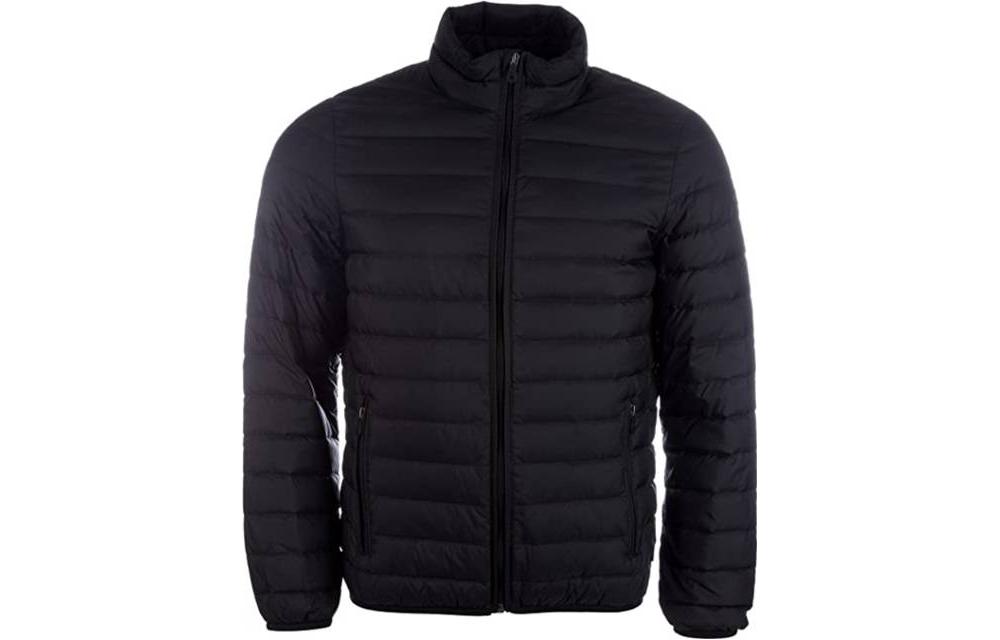 Giorgio Armani Solid Color Down Jacket with Zip, Black 8N6B72-6NHPZ-1200