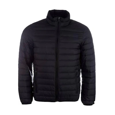 Giorgio Armani Solid Color Down Jacket with Zip, Black 8N6B72-6NHPZ-1200