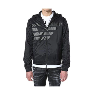 Giorgio Armani Solid Color Hoodie Jacket Black 6Y6M59-JEAZ-1200