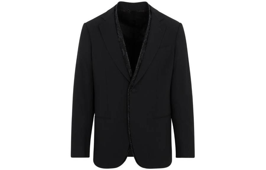 Giorgio Armani Solid Color Jacket Men’s Black 3WGGG147-T002Z-UC99