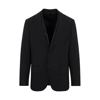 Giorgio Armani Solid Color Jacket Men’s Black 3WGGG147-T002Z-UC99
