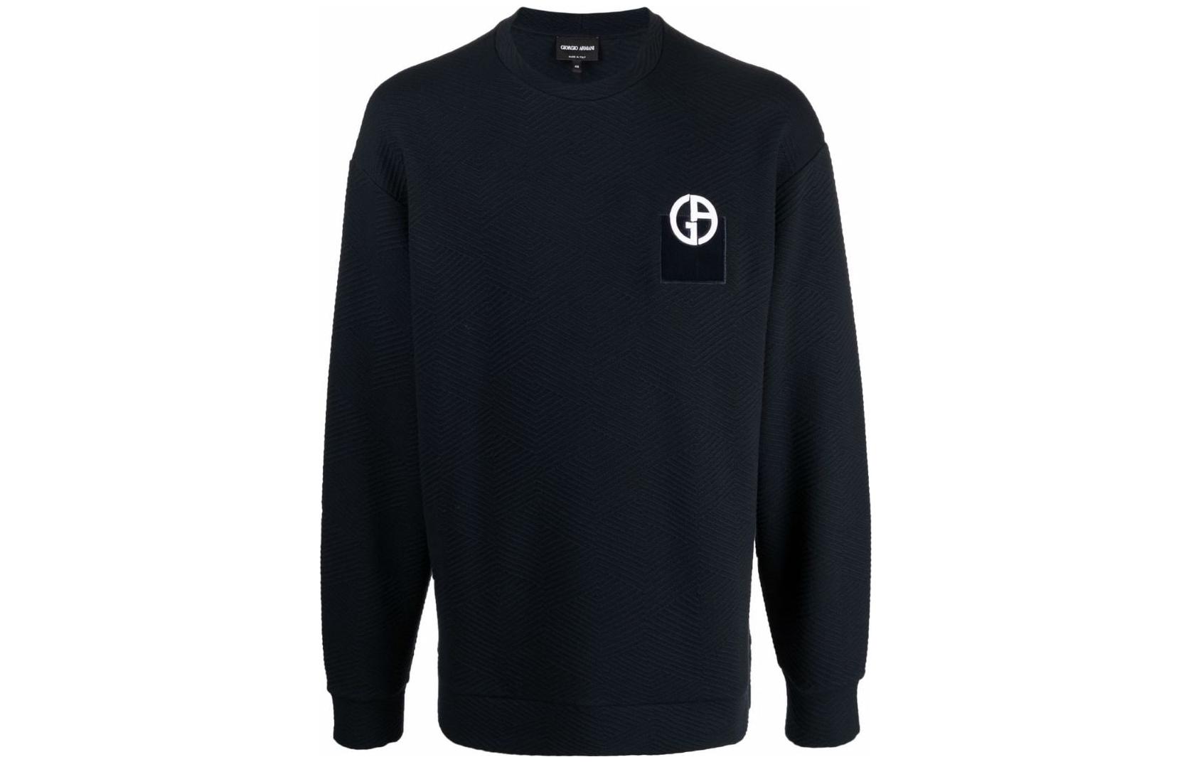 Order Sweatshirt Lengan Panjang Pria Giorgio Armani Logo Warna Solid. 6KSM73SJNFZUBUV