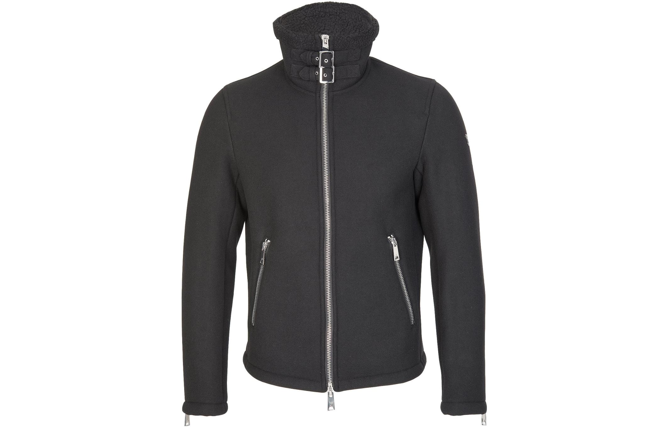 Giorgio Armani Solid Color Zip-Up Jacket - Black 6X6B62-6NKAZ-1200