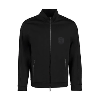 Giorgio Armani Solid Color Zip-Up Jacket Black 6KSB70SJPHZUC99