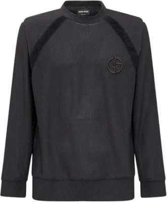 Giorgio Armani 男士刺繡標誌純色套頭運動衫 黑/灰 6KSM77SJFJZUBWZ Buy Giorgio Armani 男士刺繡標誌純色套頭運動衫 黑/灰 6KSM77SJFJZUBWZ