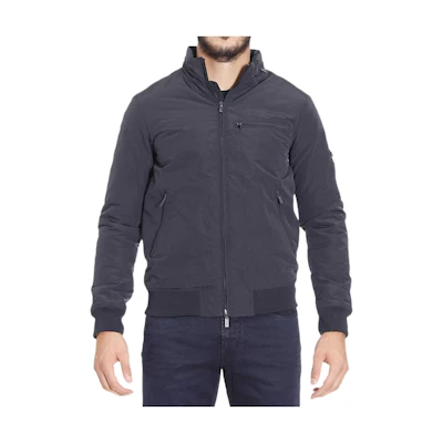 Giorgio Armani Solid Navy Blue Bomber Jacket for Men 06B05-UE-95