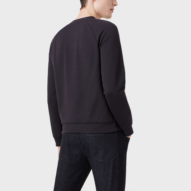 Purchase 조르지오 아르마니 SS21 블루 코튼 로고 프린트 크루넥 스웨트셔츠 3GSM81-SJSXZ-UBVN