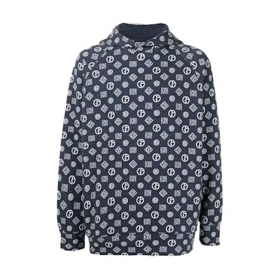 Giorgio Armani SS21 Classic Logo Hoodie Pullover Men’s Blue 3KSM61SJL1Z-FBN8