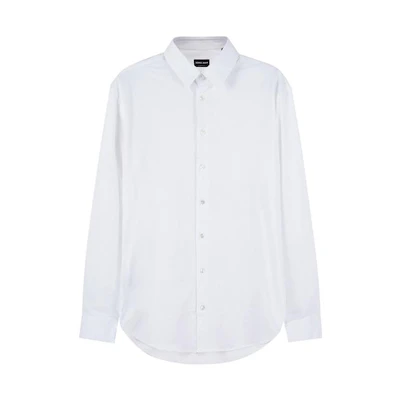 GIORGIO ARMANI SS21 Minimalist White Long Sleeve Casual Shirt. 8WGCCZ97JZ071U0BN