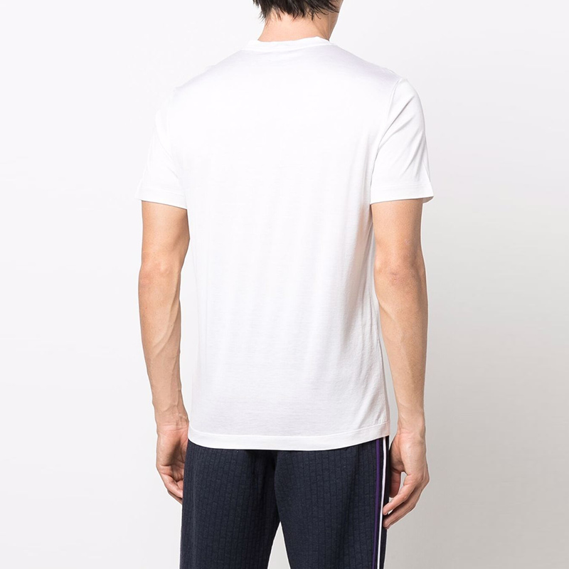 Shop GIORGIO ARMANI SS22 Kaos Putih Transparan Lengan Pendek Leher Bulat. 3KSM77-SJZHZ-U13Q