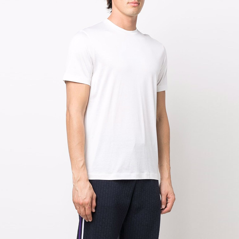 Purchase GIORGIO ARMANI SS22 Kaos Putih Transparan Lengan Pendek Leher Bulat. 3KSM77-SJZHZ-U13Q