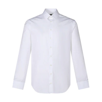GIORGIO ARMANI SS22 White Solid Cotton Long-Sleeve Shirt 8WGCCZ98-TZ065-U0BN
