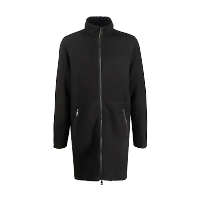Giorgio Armani SS22 Black Solid Zip-Up Jacket Long Sleeve GU23F14085MEVLDARK