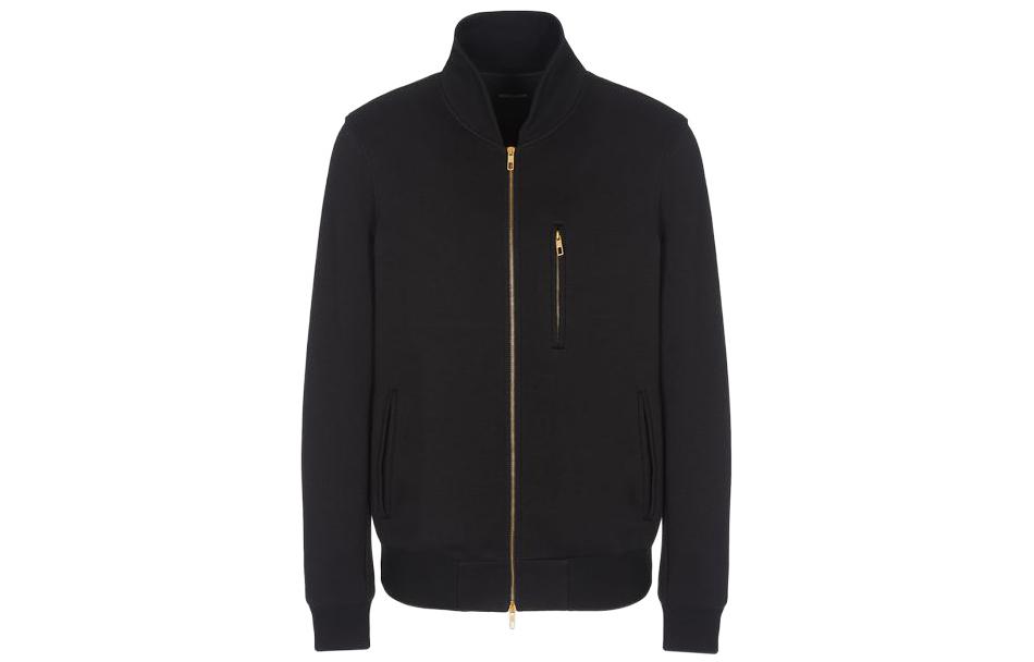 Giorgio Armani SS22 Solid Black Zip-Up Bomber Jacket 3LSB82SJL7Z1UC99