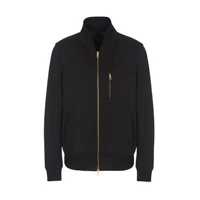 Giorgio Armani SS22 Solid Black Zip-Up Bomber Jacket 3LSB82SJL7Z1UC99