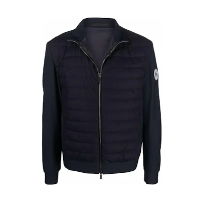 Giorgio Armani SS22 Solid Mesh Detail Puffer Jacket - Black 2SGOB06MT004MUBUV