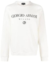 GIORGIO ARMANI SS23 Logo Print Raglan Crewneck Sweatshirt White 3RSM67-SJPHZ-U13Q GIORGIO ARMANI SS23 Logo Print Raglan Crewneck Sweatshirt White 3RSM67-SJPHZ-U13Q