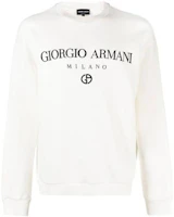 Order GIORGIO ARMANI SS23 Logo Print Raglan Crewneck Sweatshirt White 3RSM67-SJPHZ-U13Q