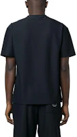 Shop GIORGIO ARMANI SS23 Midnight Blue Logo Embroidered Mesh T-Shirt. 3RSM90-SJFJZ-UBUV
