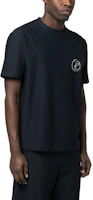 Purchase GIORGIO ARMANI SS23 Midnight Blue Logo Embroidered Mesh T-Shirt. 3RSM90-SJFJZ-UBUV