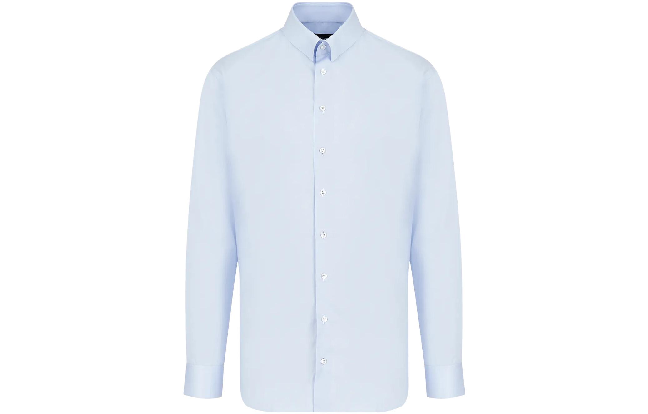 Cheap GIORGIO ARMANI SS23 Kemeja Kasual Lengan Panjang Polos Single-Breasted. 8WGCCZMH-TZ069-1UBSG