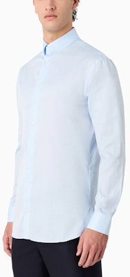 GIORGIO ARMANI SS23 Kemeja Kasual Lengan Panjang Polos Single-Breasted. 8WGCCZMH-TZ069-1UBSG 1