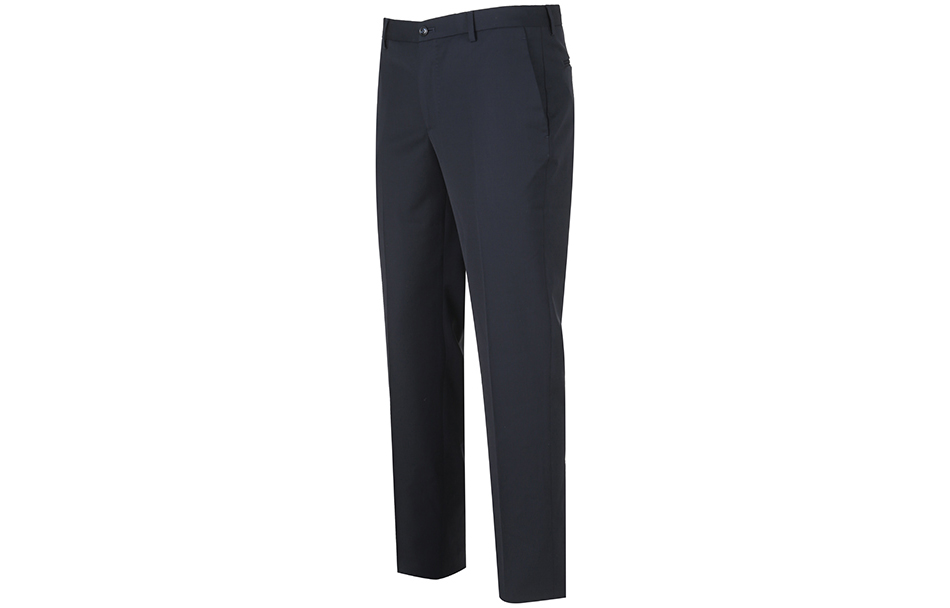 Shop GIORGIO ARMANI SS23  Solid Mid-Rise Straight-Leg Suit Pants Navy Blue 8WGPP00B-T0075-UBUV