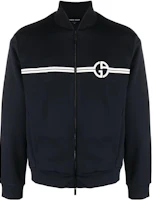 Giorgio Armani SS23 Black Embroidered Logo Zip-Up Sweatshirt 3RSB70-SJPHZ-FBWZ Giorgio Armani SS23 Black Embroidered Logo Zip-Up Sweatshirt 3RSB70-SJPHZ-FBWZ