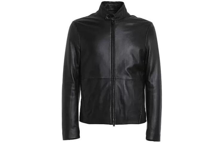 Giorgio Armani SS23 Black Zip-Up Stand Collar Jacket SCR21P-SCP21-999