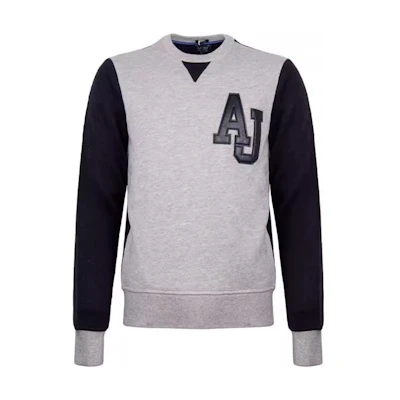 Giorgio Armani SS23 Colorblock Crewneck Letter Pullover Sweatshirt Men B6W28TQDF