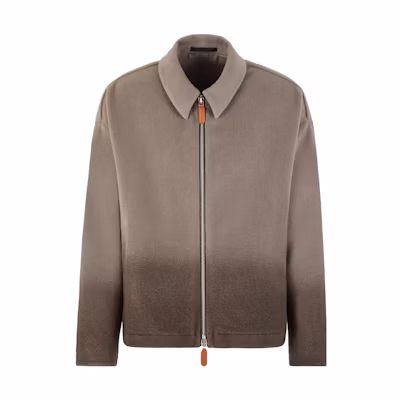 Giorgio Armani SS23 Gradient Zip Jacket for Men in Dove Gray 3SGOB0-A0T0-3UY1