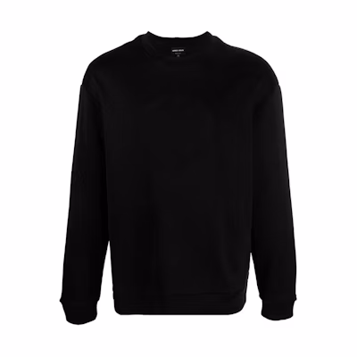 Giorgio Armani SS23 Logo Print Oversized Crewneck Sweatshirt Black Mens 3RSM75-SJMBZ-UC99