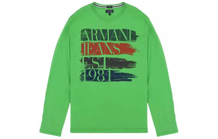 Giorgio Armani SS23 Oversized Logo Print Crewneck Sweatshirt Green Z6H20RV-16