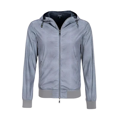 Giorgio Armani SS23 Reversible Solid Gray Zip Hoodie Jacket C6B77UJ