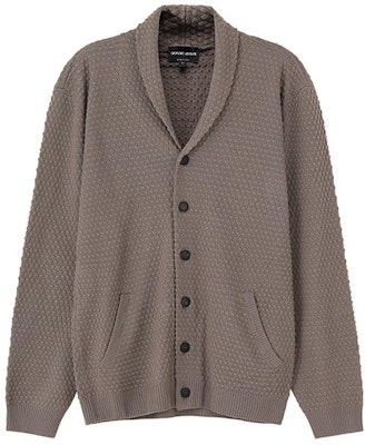 Giorgio Armani SS24 Coklat Kardigan Rajut Kolar Shawl. 6RSE04-SM22Z-U6EQ Order Giorgio Armani SS24 Coklat Kardigan Rajut Kolar Shawl. 6RSE04-SM22Z-U6EQ