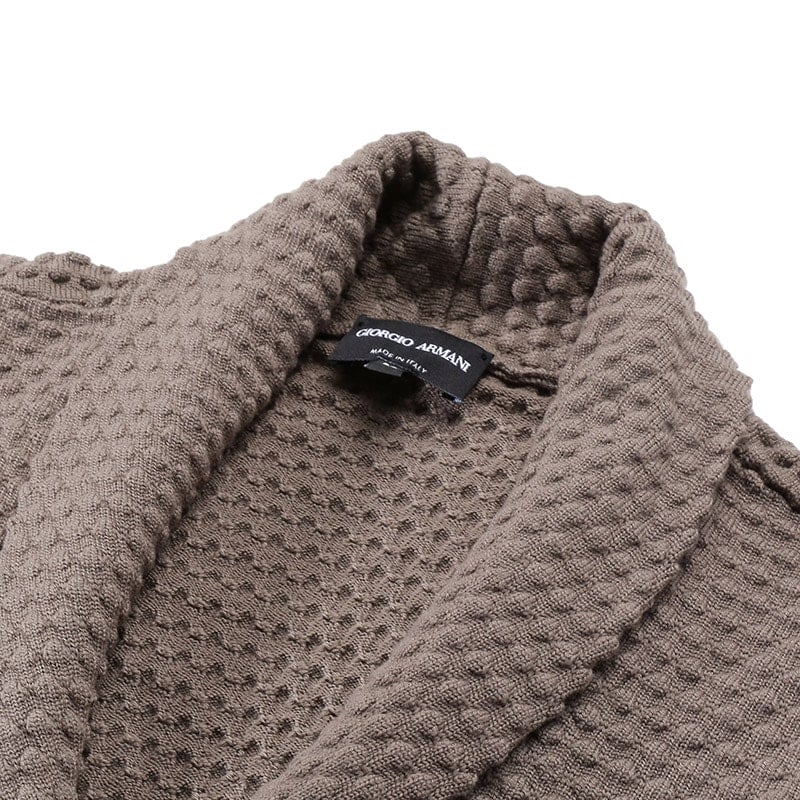 Details for Giorgio Armani SS24 Coklat Kardigan Rajut Kolar Shawl. 6RSE04-SM22Z-U6EQ
