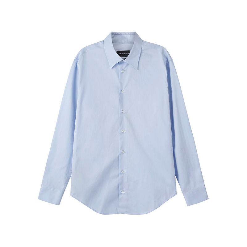 Giorgio Armani SS24  Light Blue Long Sleeve Button-Up Shirt 1WGCCZ70-TZ069-U9T9