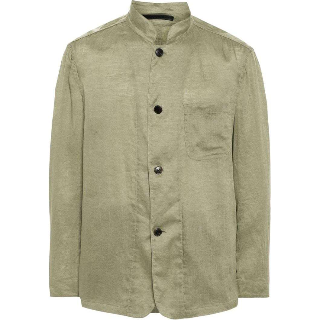 Giorgio Armani SS24 Green Loose Fit Solid Collar Long Sleeve Jacket GM0001-76AF1-1848