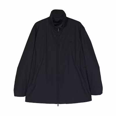 Giorgio Armani SS24 Midnight Blue Logo Embroidered Zip Jacket for Men GM0000-24TE1-0135