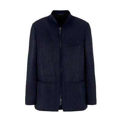 Giorgio Armani SS24 Navy Solid Dual-Zip Casual Jacket 4SGGG16-NT04VB-FBWF