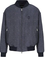 Giorgio Armani SS24 Solid Logo Embroidered Zip Bomber Jacket - Charcoal Grey GM000302-AF12013-OB009 Giorgio Armani SS24 Solid Logo Embroidered Zip Bomber Jacket - Charcoal Grey GM000302-AF12013-OB009