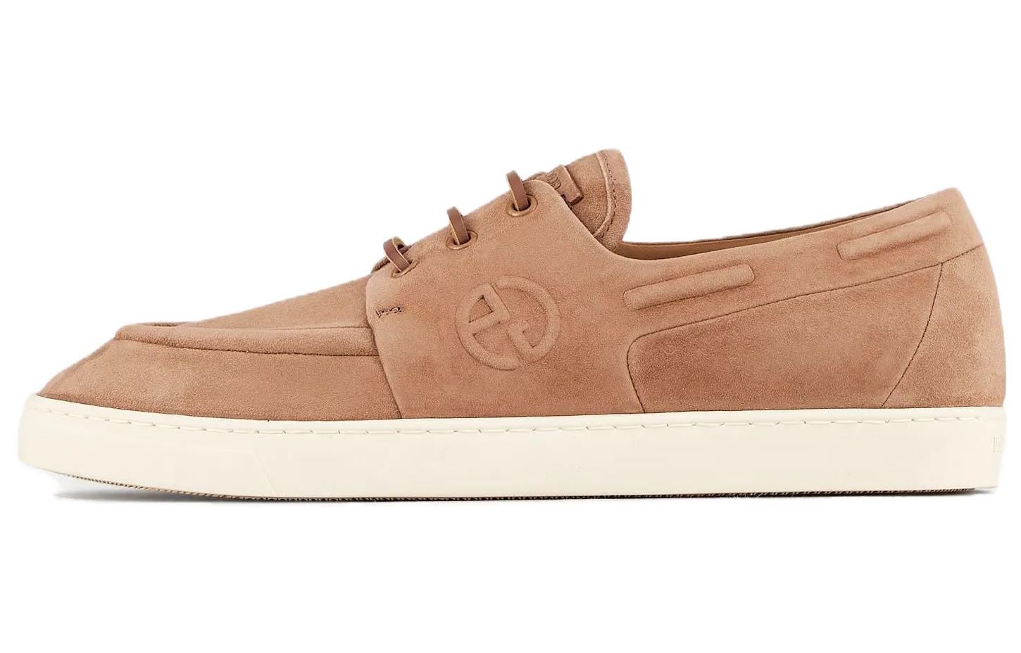 Giorgio Armani Suede Round Toe Low-Top Sneaker 'Brown' X2X167XF686100085