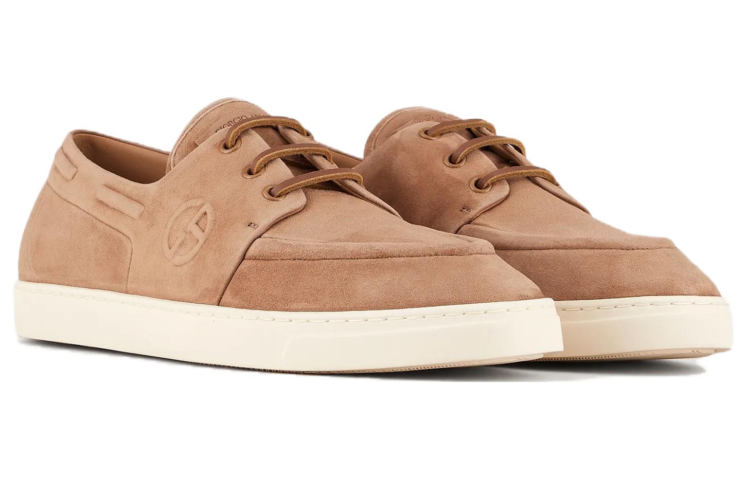 Order Giorgio Armani Zapatillas Bajas de Gamuza Punta Redonda 'Marrón' X2X167XF686100085