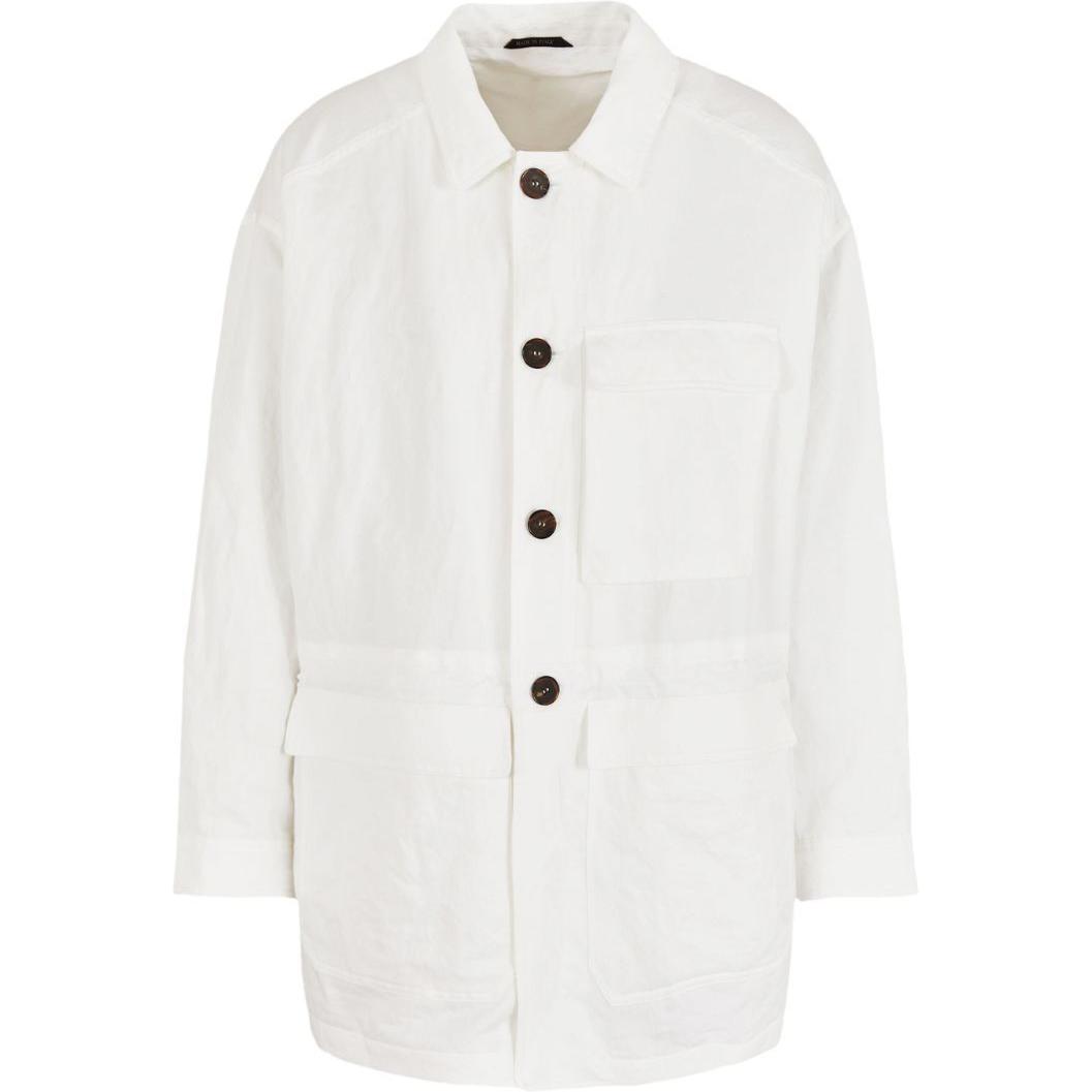 Giorgio Armani White Single-Breasted Drawstring Jacket 4SGOC0BJ-T04XP-U0BN