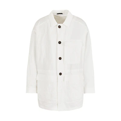 Giorgio Armani White Single-Breasted Drawstring Jacket 4SGOC0BJ-T04XP-U0BN