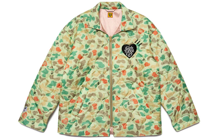 Girls Don’t Cry Human Made Camo Military Jacket with Heart & Logo Embroidery Unisex XX25JK004