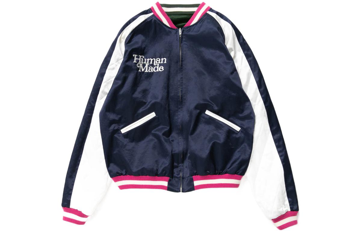 Shop Girls Don’t Cry x Human Made 經典綠色雙面穿棒球緞面外套 男女皆宜 XX23JK001