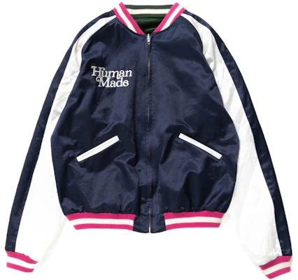 Girls Don’t Cry x Human Made 經典綠色雙面穿棒球緞面外套 男女皆宜 XX23JK001 Shop Girls Don’t Cry x Human Made 經典綠色雙面穿棒球緞面外套 男女皆宜 XX23JK001